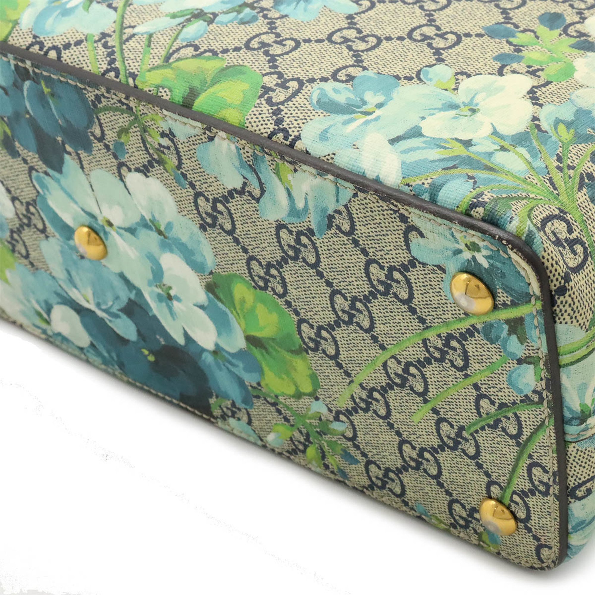 GUCCI GG Blooms handbag shoulder bag PVC leather beige blue multi red 546316