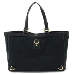 GUCCI Abby GG canvas tote bag shoulder leather black 141472