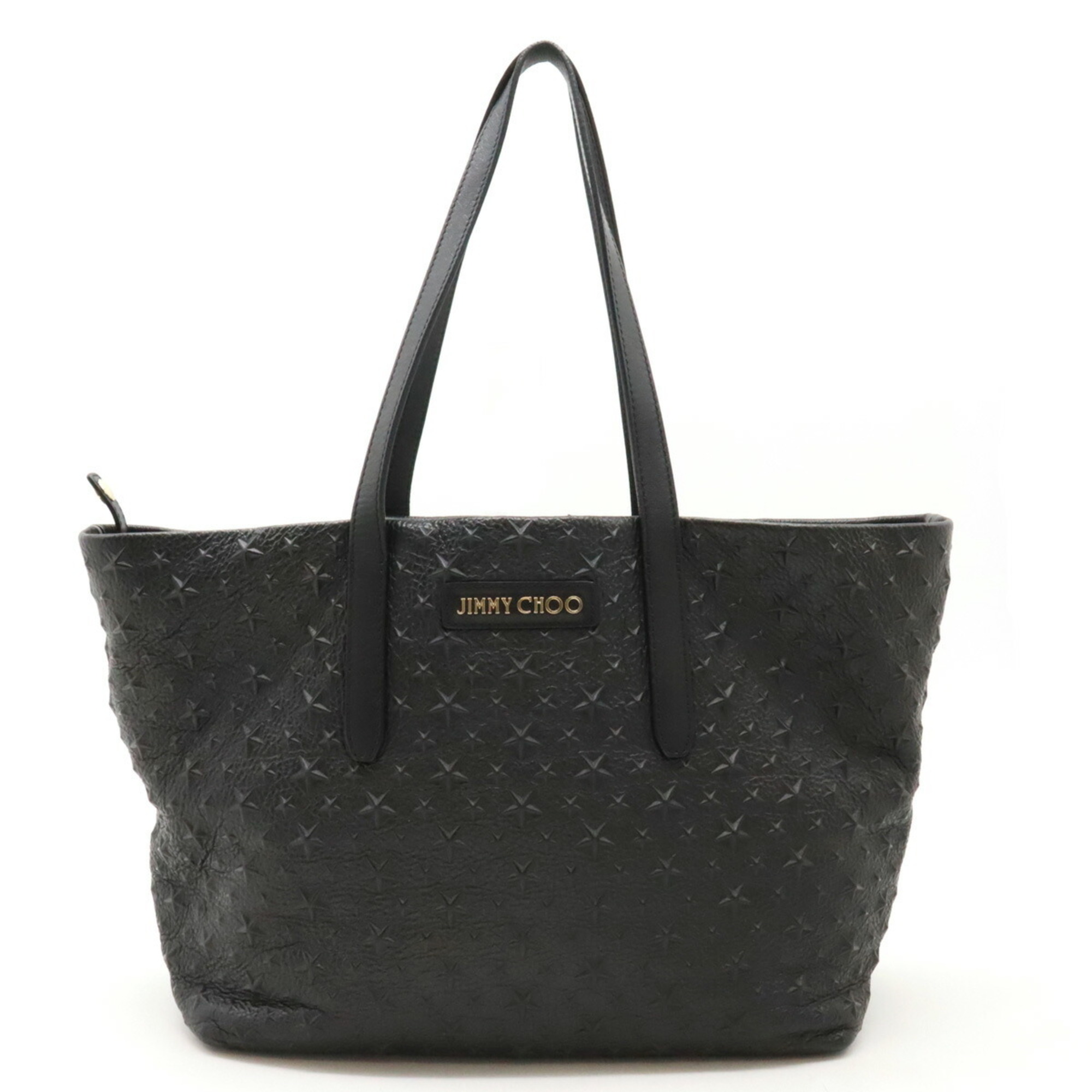 JIMMY CHOO Jimmy Choo SOFIA/M Tote bag Shoulder Star embossed leather Black