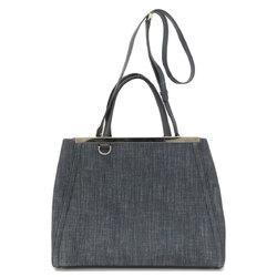 Fendi Twojours Tote Bag Denim Women's