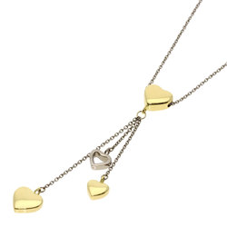 Tiffany Multi Heart Drop Necklace K18 White Gold K18YG Women's