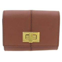 Fendi metal business card holder/card case in calf leather for women