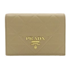 Prada motif bi-fold wallet in calf leather for women