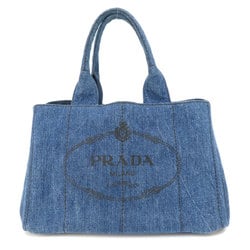 Prada B1877B Canapa Tote Bag Denim Women's