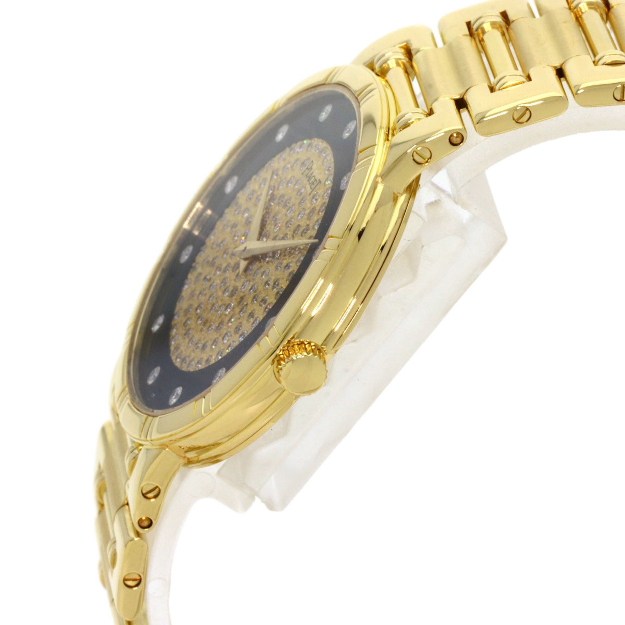 Piaget 94023K81 Dancer 12P Diamond Watch K18 Yellow Gold K18YG Men's