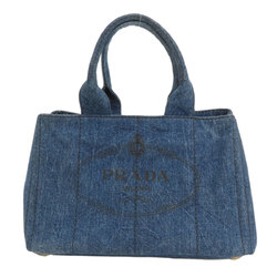 Prada B1877B Canapa Tote Bag Denim Women's