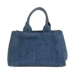 Prada B1877B Canapa Tote Bag Denim Women's