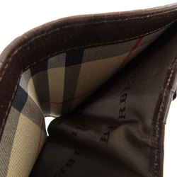 Burberry motif key L-shaped bi-fold wallet leather men's women's