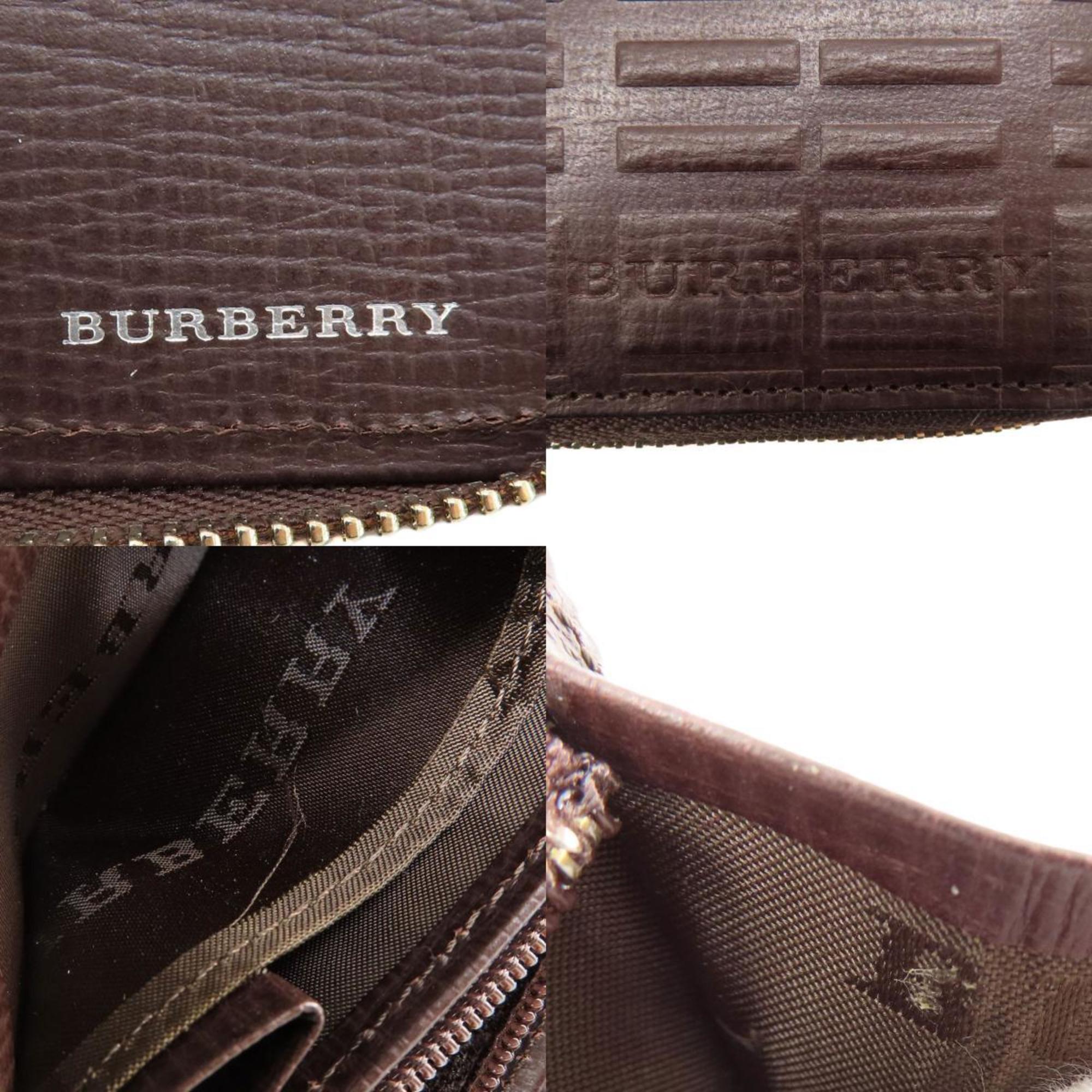 Burberry motif key L-shaped bi-fold wallet leather men's women's