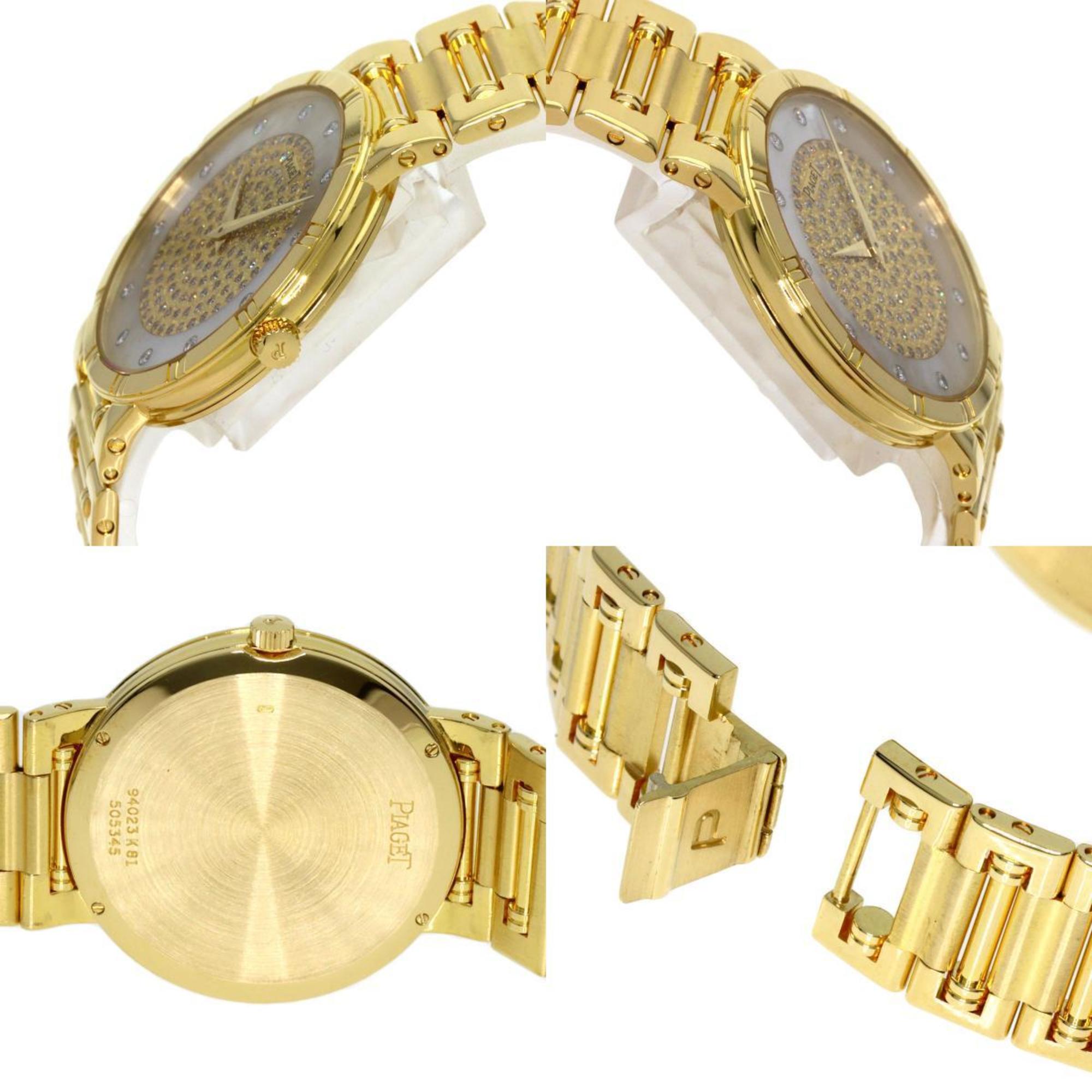 Piaget Dancer Shell Diamond Maker Complete Wristwatch K18 Yellow Gold K18YG Men's Women's