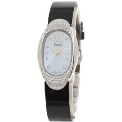 Piaget P10002 Limelight Bezel Diamond Watch, K18 White Gold, Leather, Diamond, Women's