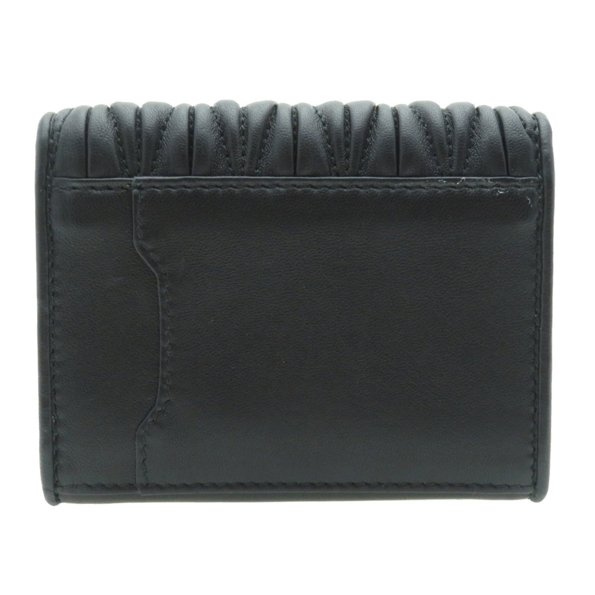 Miu Miu Miu 5MC104 Motif Business Card Holder/Card Case Calf Leather Women's