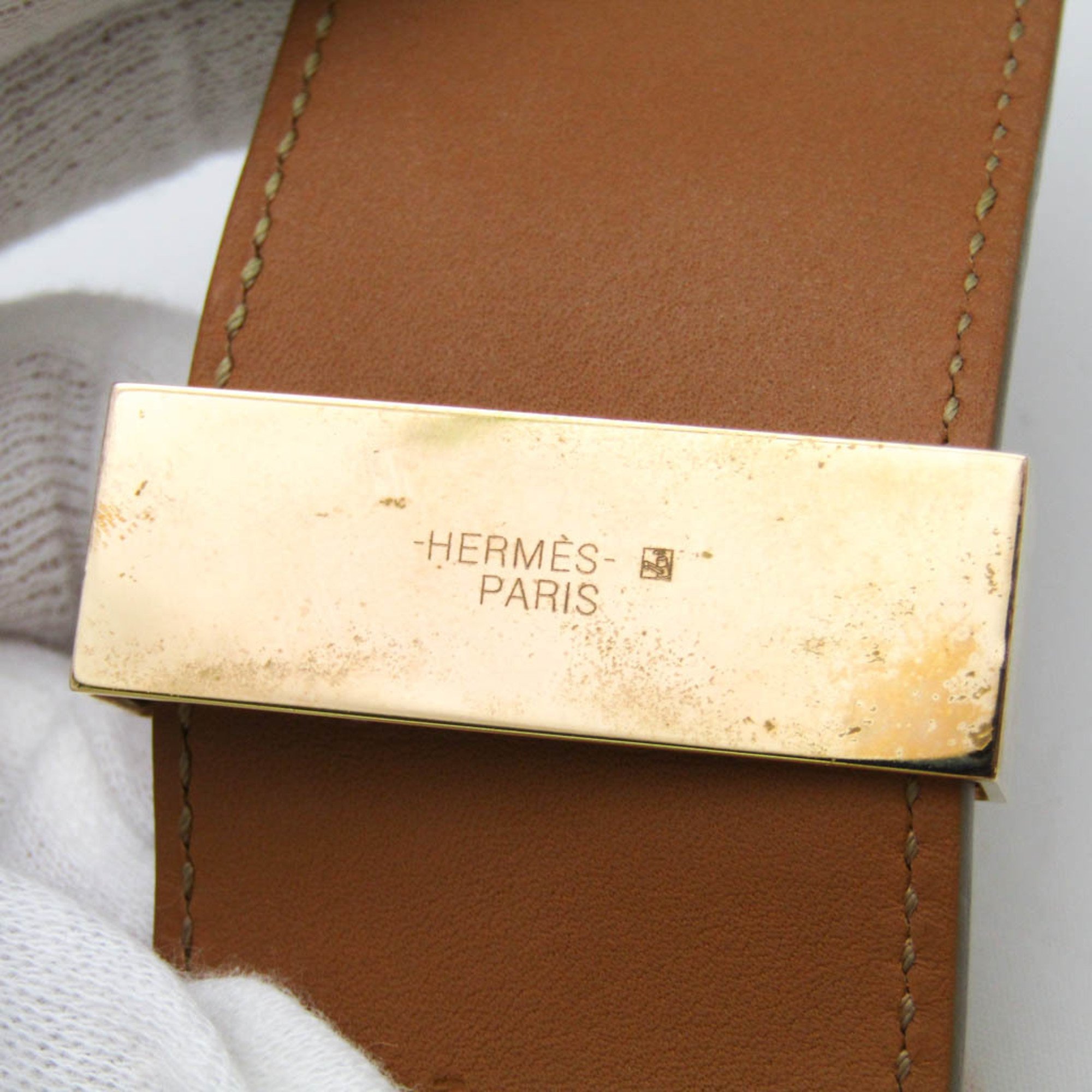 Hermes Medor Coryedosian Metal,Swift Leather No Stone Bangle Gray Beige,Pink Gold