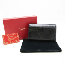 Cartier Happy Birthday Men,Women  Patent Leather Middle Wallet (bi-fold) Black
