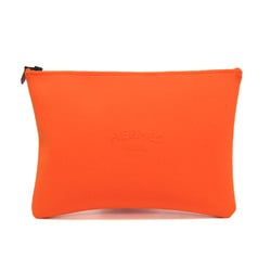 Hermes Truth Flat Neoban GM Women,Men Polyamide Clutch Bag Orange