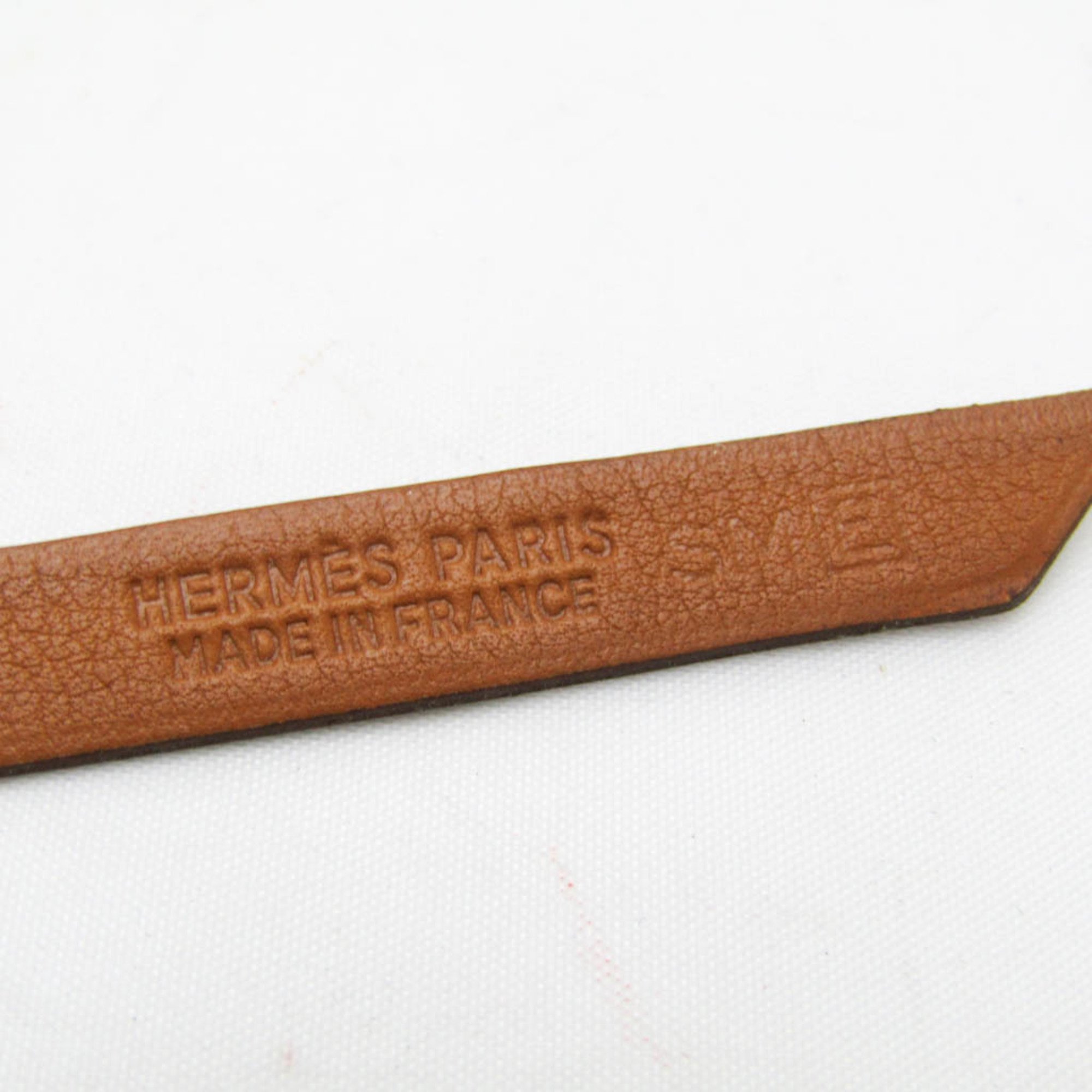 Hermes Bookmark Bookmark Crochet Brown Leather