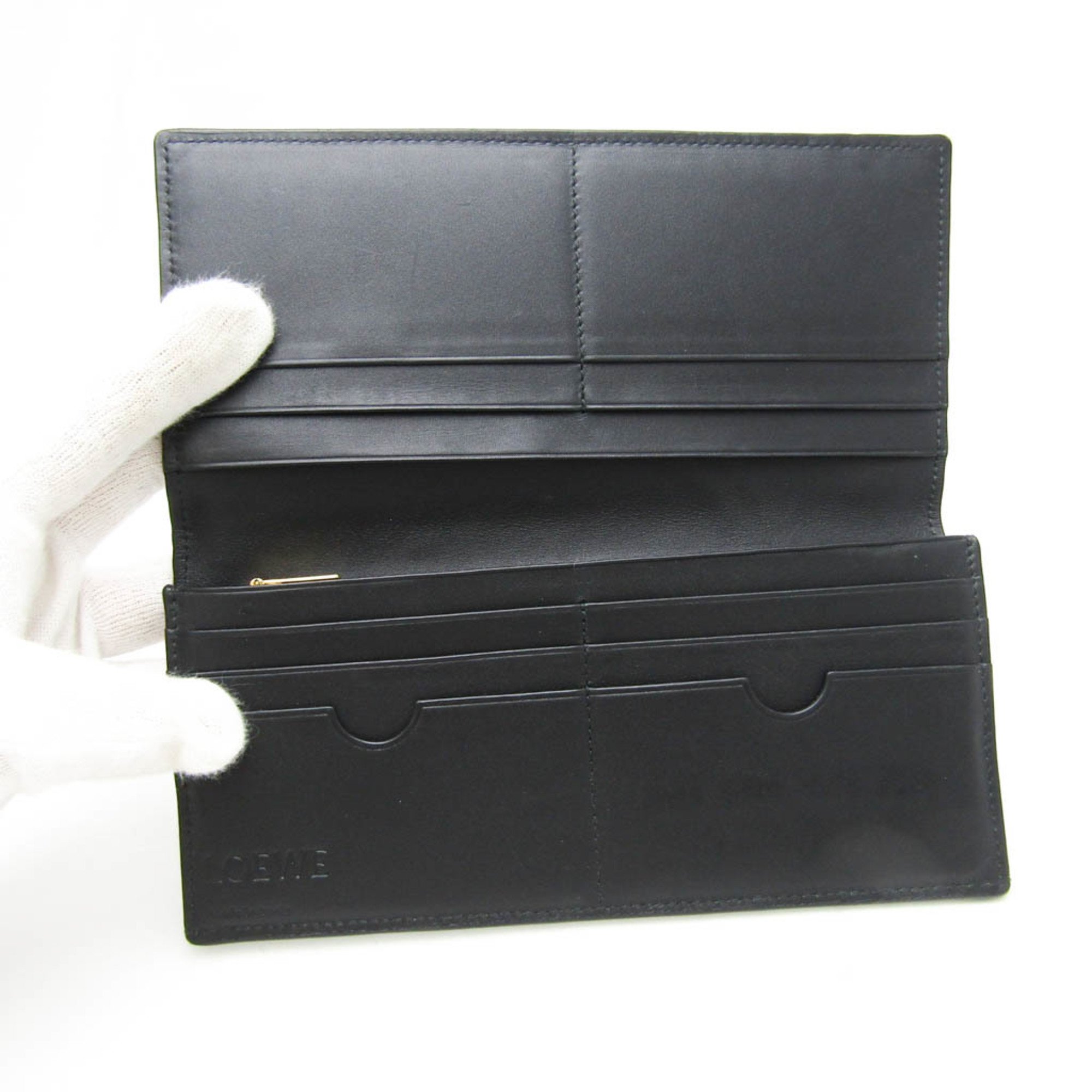 Loewe Puzzle Long Horizontal Wallet 124.99.978 Men's Leather Long Wallet (bi-fold) Navy