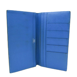 Hermes MC2 Fleming Men's Leather Long Bill Wallet (bi-fold) Blue