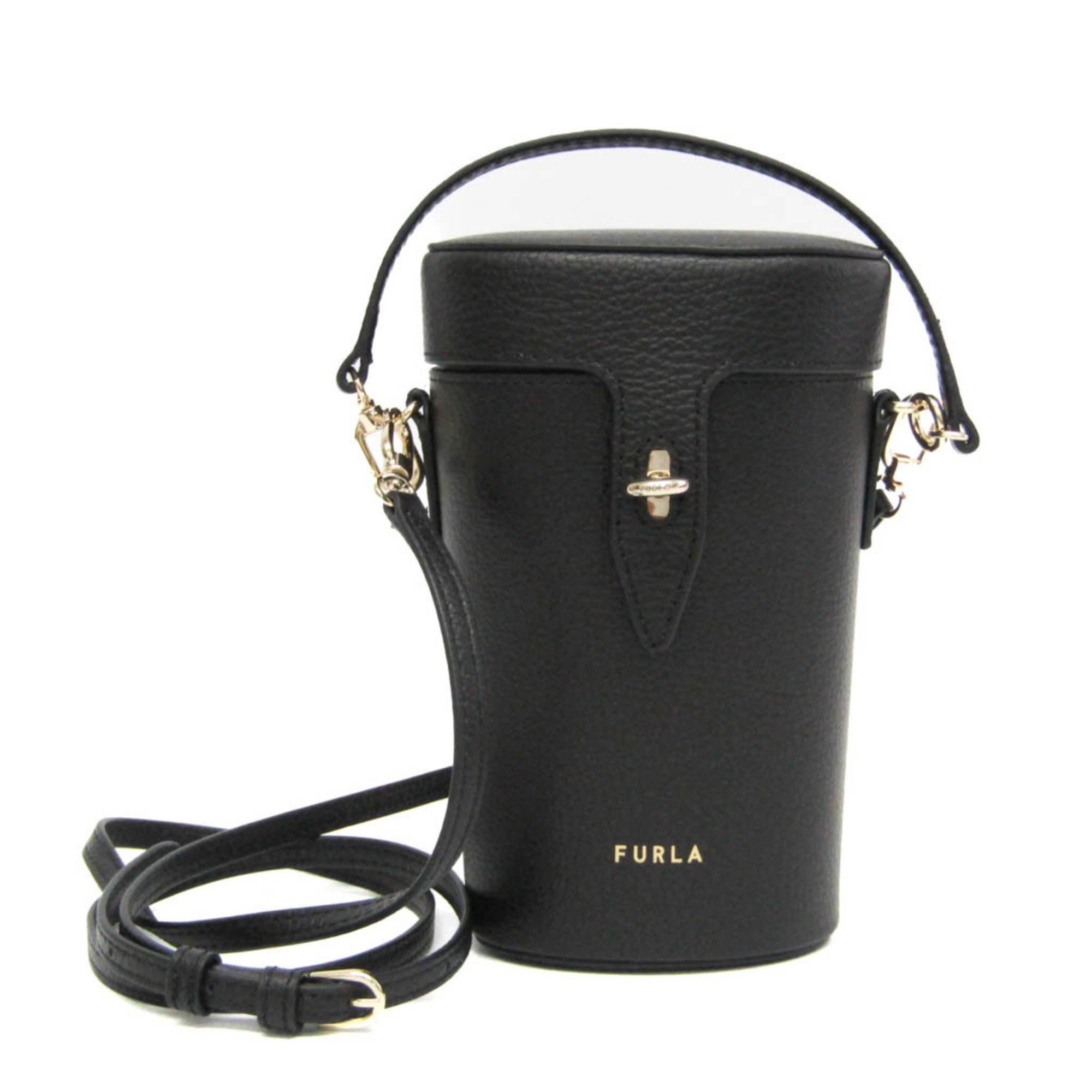 Furla Mini Net WE00607 Women's Leather Shoulder Bag Black