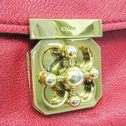Chloé Elsie Top Handle Women's Leather Handbag,Shoulder Bag Red Color