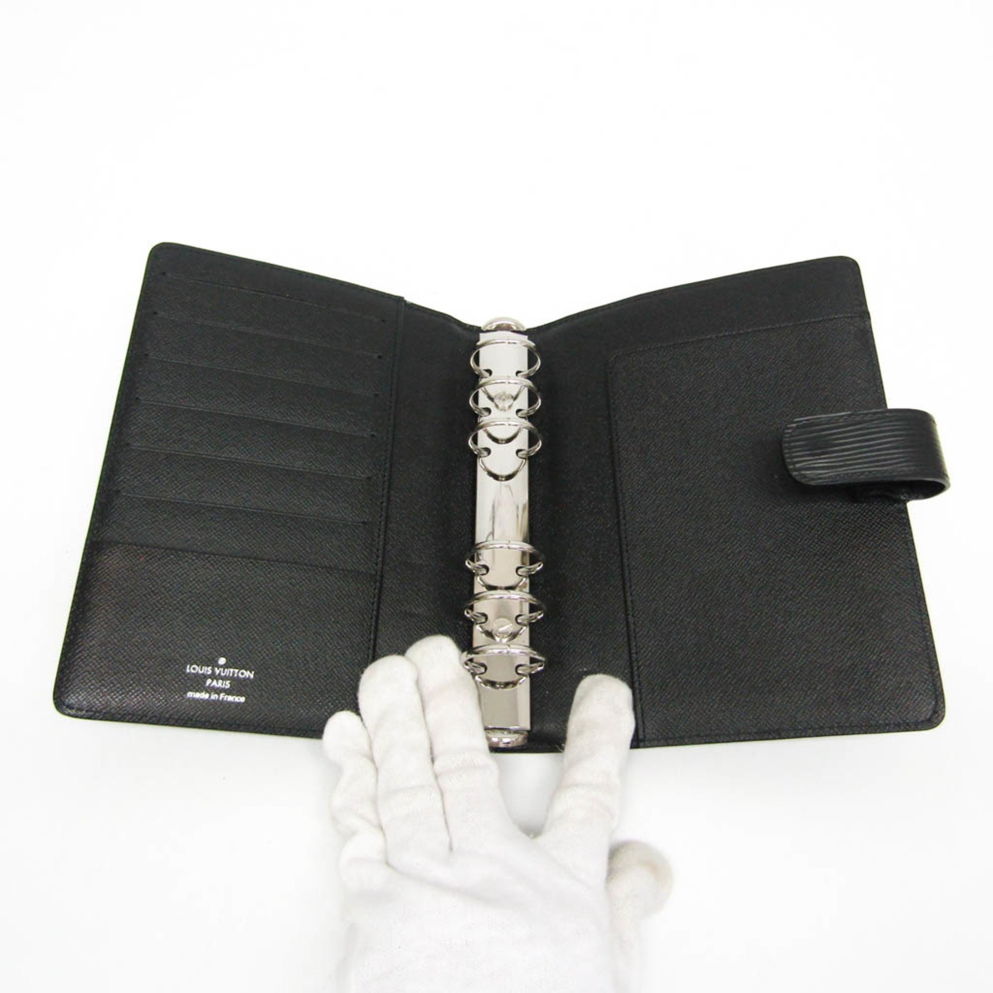 Louis Vuitton Epi Personal Size Planner Cover Noir Agenda MM R20042