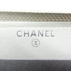 Chanel Icon Symbol Charm A37151 Women's Patent Leather Long Wallet (bi-fold) Gold,Gray