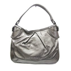 Burberry Women's Leather Shoulder Bag Metallic Gray