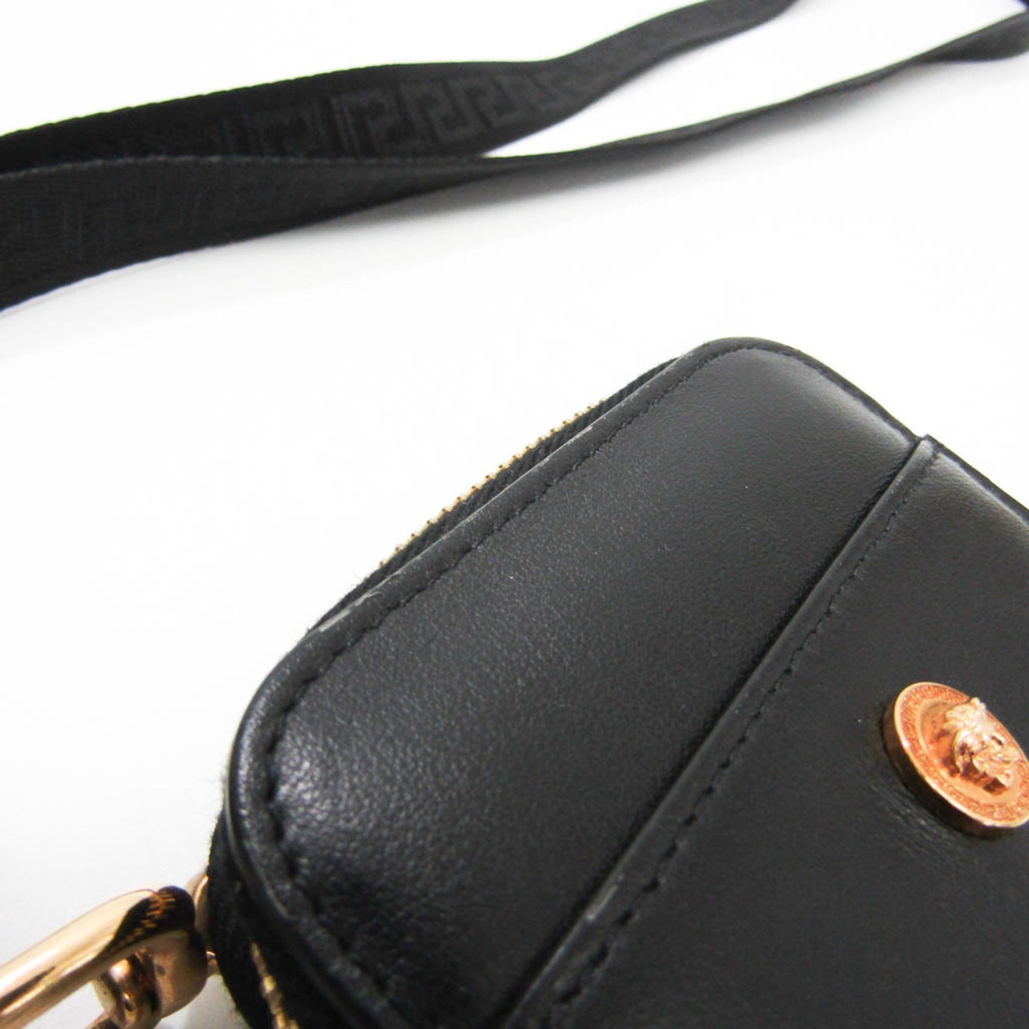 Versace Medusa Smartphone Bag Women,Men Leather Shoulder Bag Black
