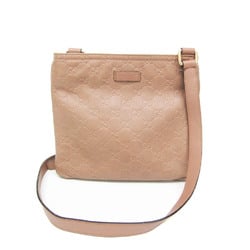 Gucci Guccissima 201538 Women's Leather Shoulder Bag Pink Beige