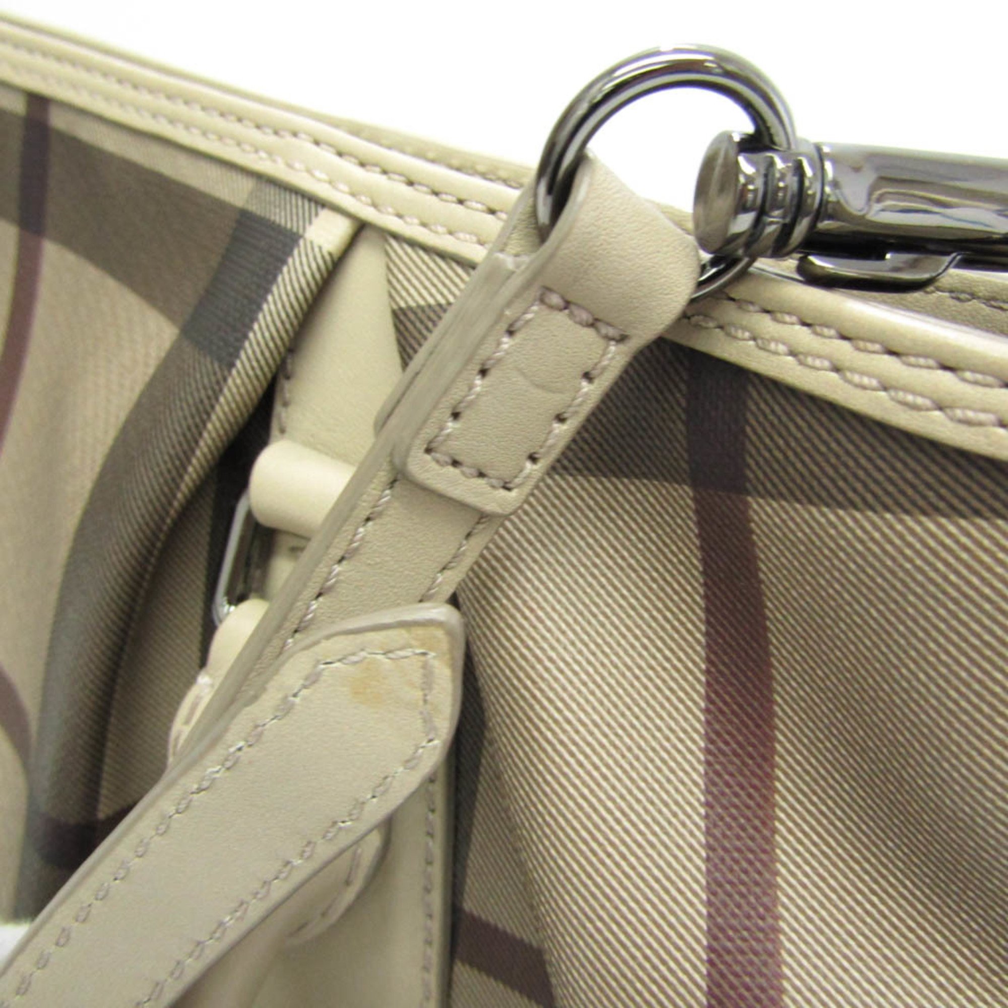 Burberry 3801176 Women's PVC,Leather Handbag,Shoulder Bag Grayish