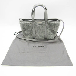 Balenciaga Barbes Small 671404 Women's Leather,Leather Handbag,Shoulder Bag Gray