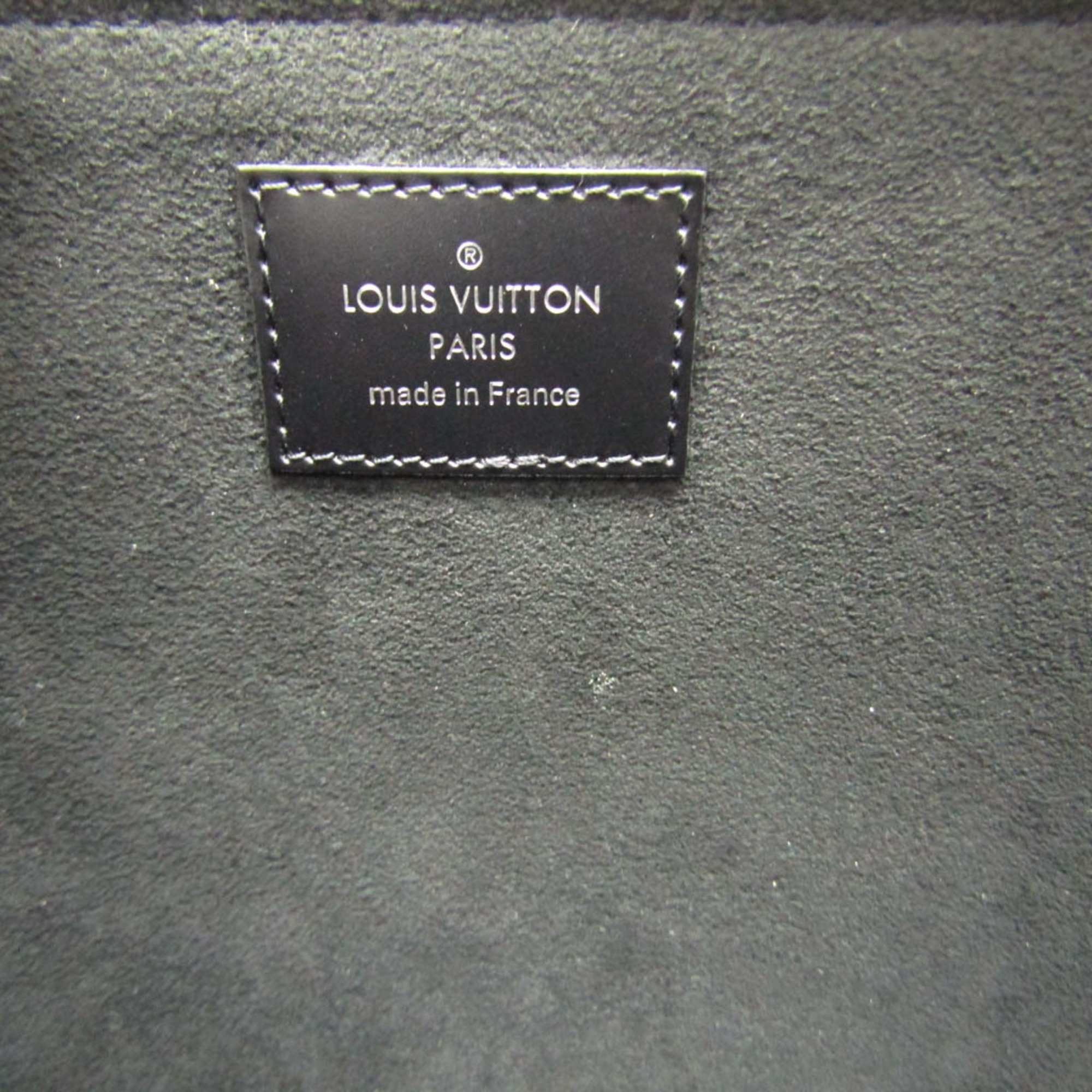 Louis Vuitton Epi Pochette Plat Epi Platine M62092 Women's Clutch Bag Metallic Silver,Noir