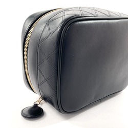 CHANEL Vanity Bicolor Handbag, Lambskin, Black, Women's