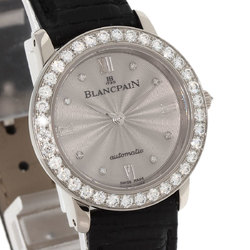 Blancpain B0096A 192GC Ladybird Bezel Diamond Manufacturer Complete Wristwatch K18 White Gold Leather Ladies