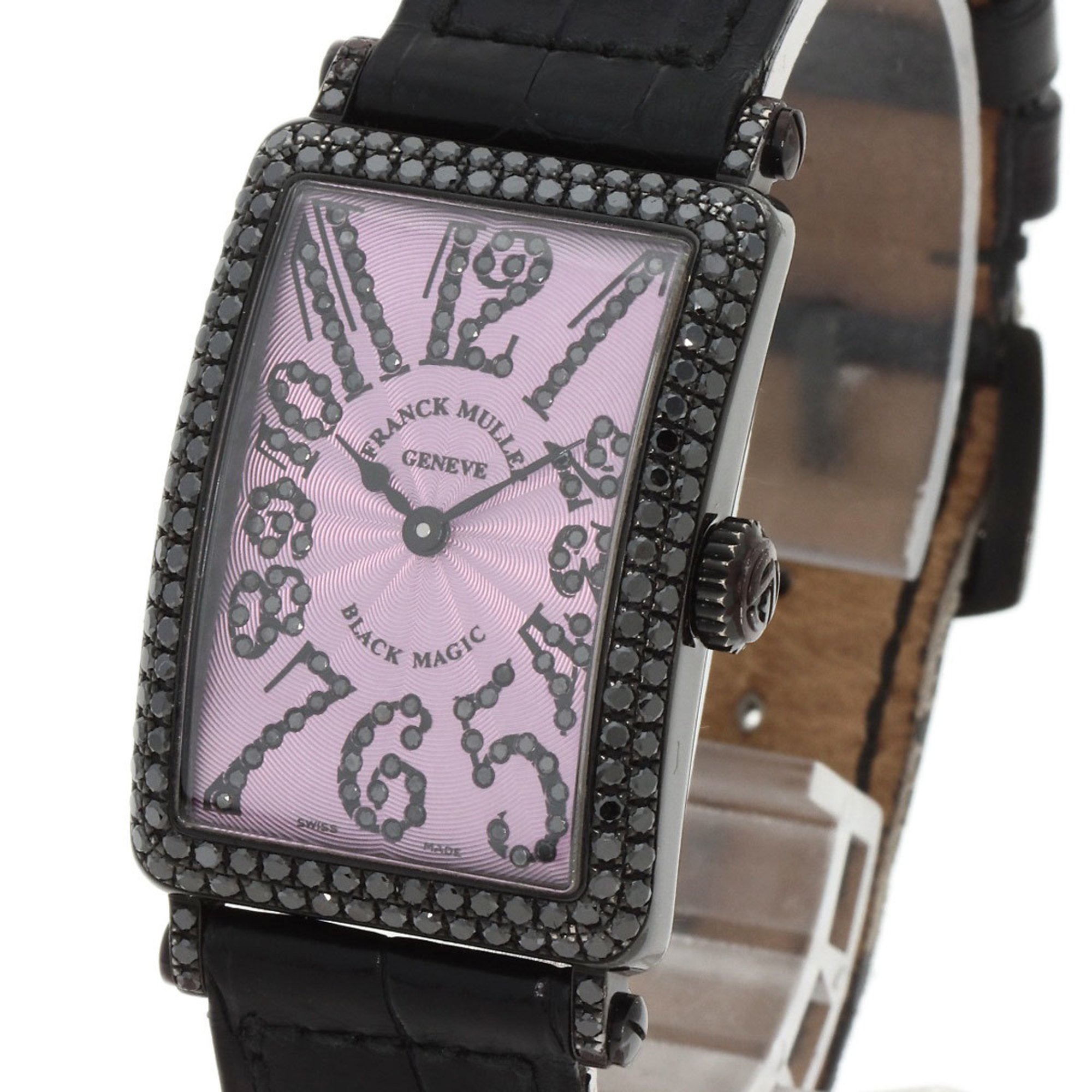 Franck Muller 902D Long Island BLACK MAGIC 400 Limited Edition Watch K18 White Gold Leather Ladies
