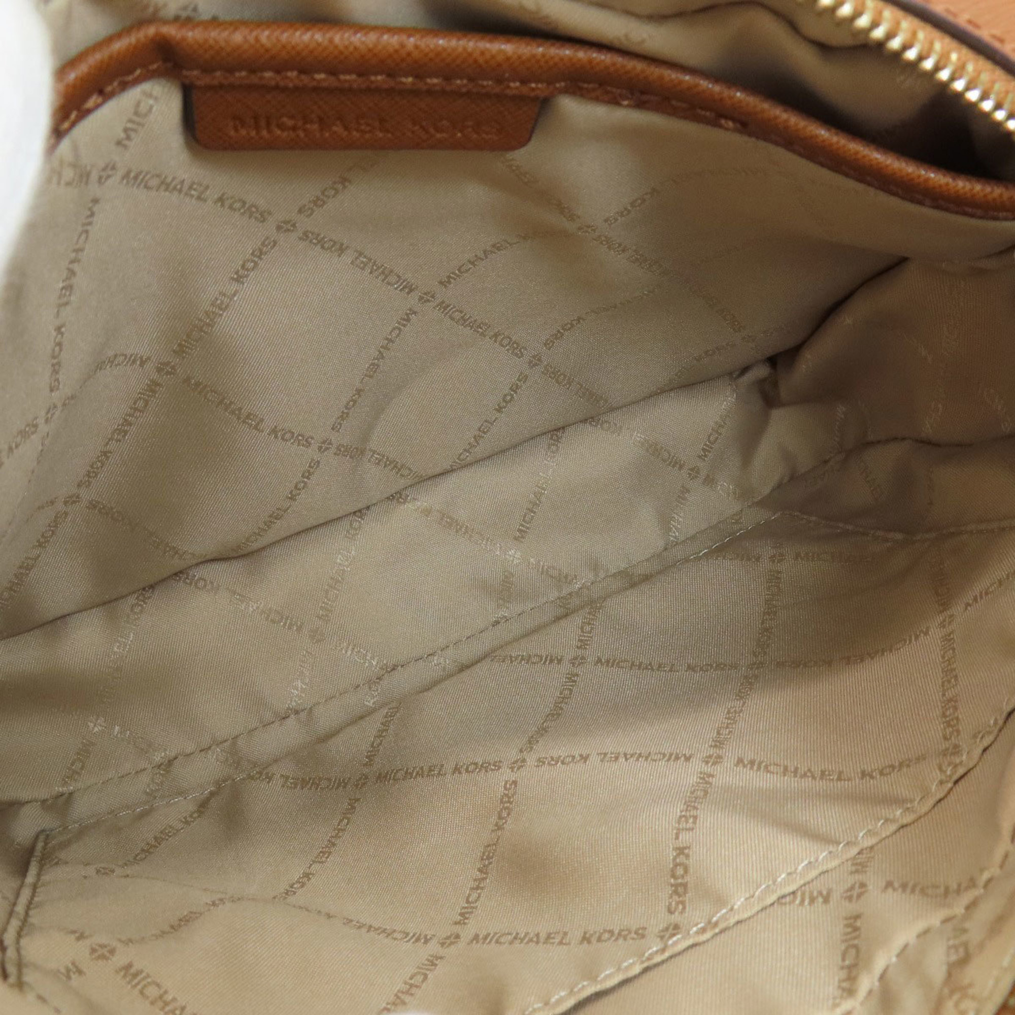 Michael Kors MK Signature Shoulder Bag Leather Coated Canvas Women's