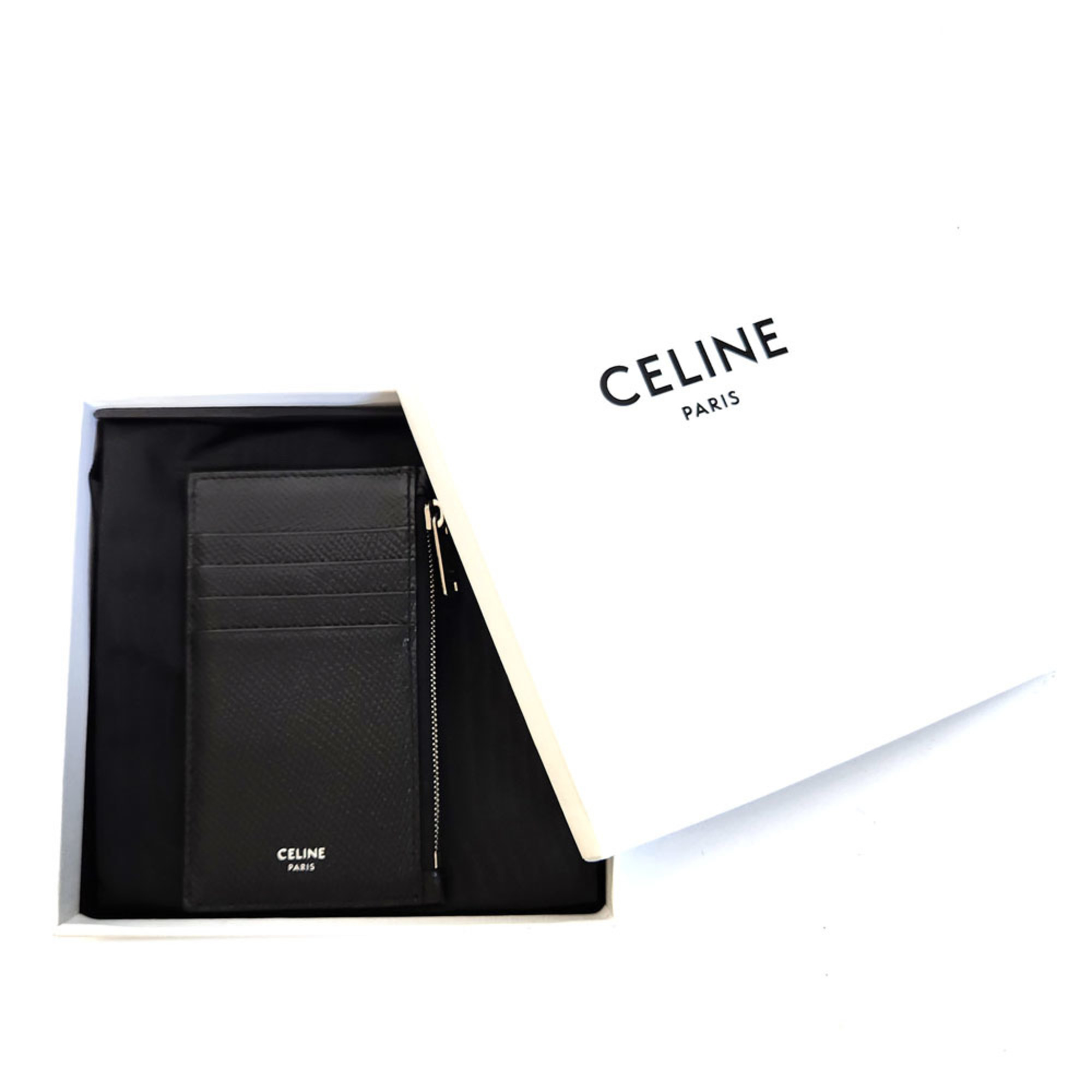 CELINE Fragment Case - Black Leather Wallet/Coin Case, Coin Purse, Business Card