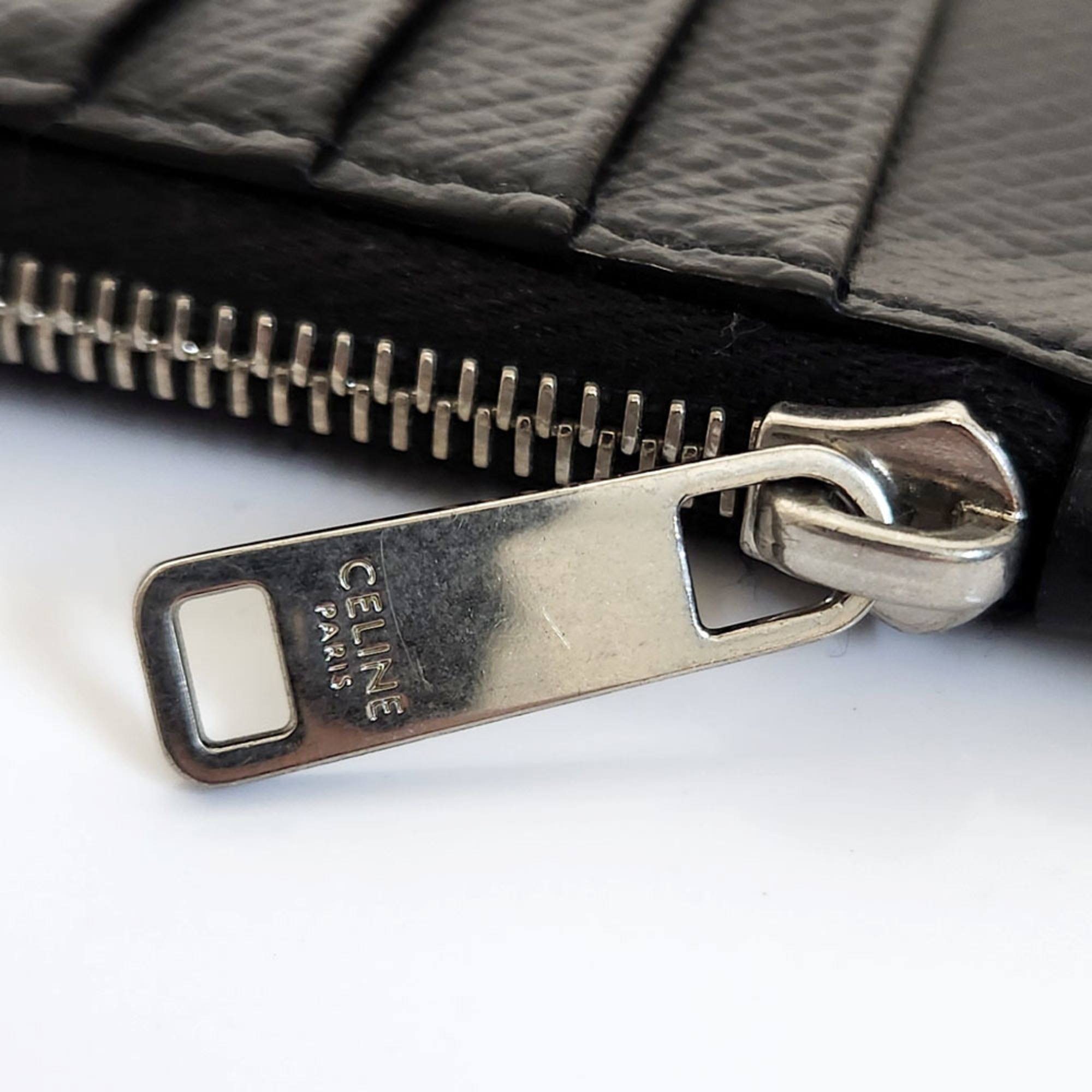 CELINE Fragment Case - Black Leather Wallet/Coin Case, Coin Purse, Business Card