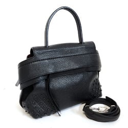 Tod's Wave Bag Small - Black Leather Handbag Shoulder Studs