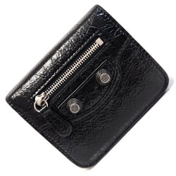BALENCIAGA Bi-fold Wallet 715234 Black Leather Men's Women's Unisex Compact Purse