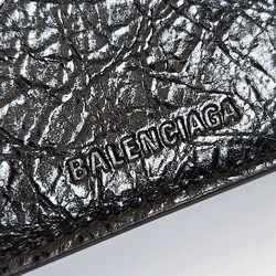 BALENCIAGA Bi-fold Wallet 715234 Black Leather Men's Women's Unisex Compact Purse