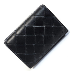 BOTTEGA VENETA Intrecciato Tri-fold Wallet 515385 Black Leather Compact Men's