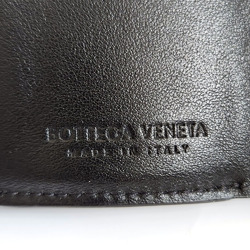 BOTTEGA VENETA Intrecciato Tri-fold Wallet 515385 Black Leather Compact Men's