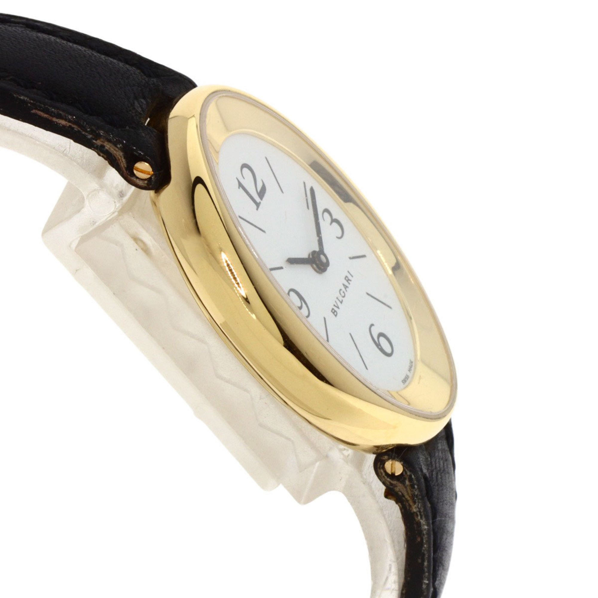 Bvlgari OV32G Oval Watch, 18K Yellow Gold, Leather, Women's