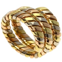 Bvlgari Bulgari Tubogas Three-Color Ring, K18 Yellow Gold, K18PG, K18WG, Women's