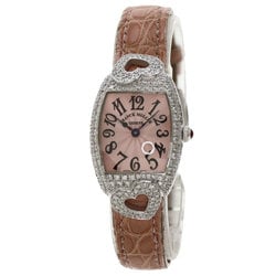 Frank Muller 2250HJ Tono Curvex Coo Wristwatch, K18 White Gold, Leather, Diamond, Women's