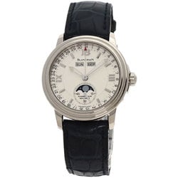Blancpain 3536.1542A.53 Leman Triple Calendar Manufacturer Complete Wristwatch K18 White Gold Leather Men's