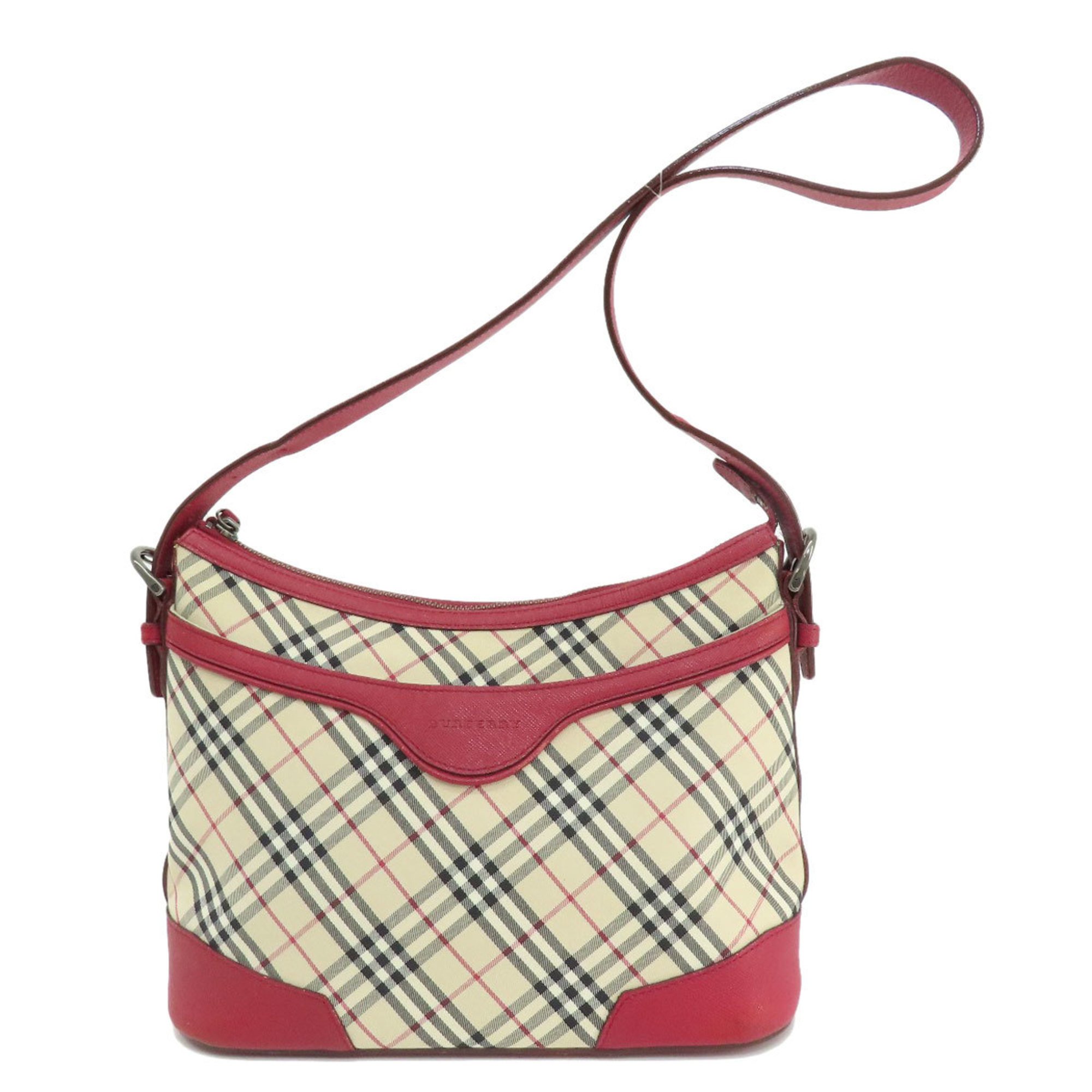 Burberry Nova Check Shoulder Bag Canvas Leather Women's