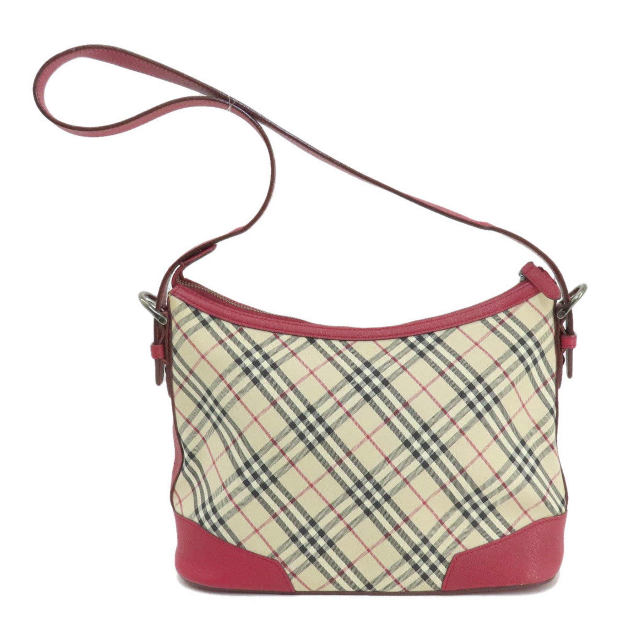 Burberry Nova Check Shoulder Bag Canvas Leather Women's