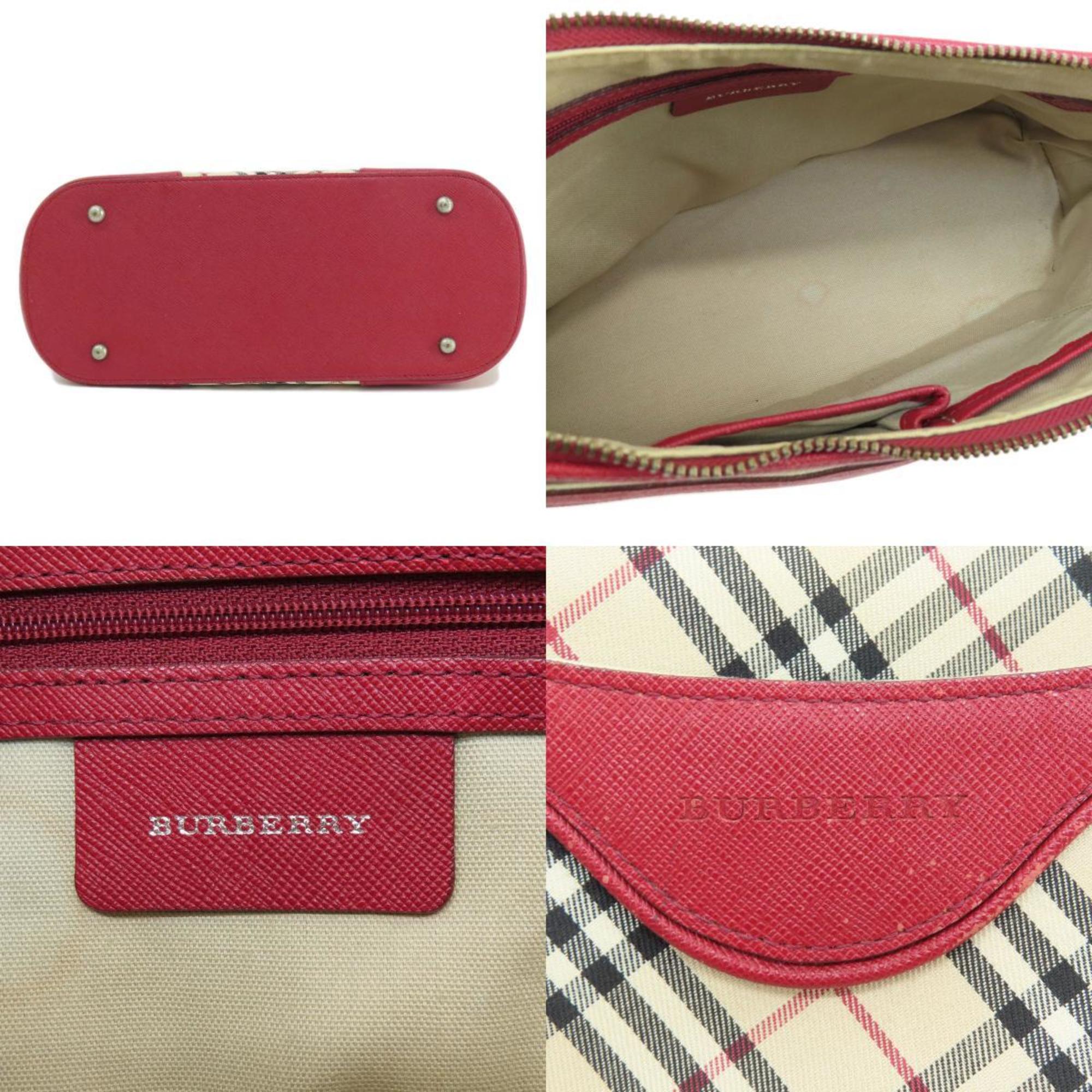 Burberry Nova Check Shoulder Bag Canvas Leather Women's